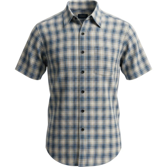 Eddie Bauer Other - Eddie Bauer Plaid Shirt Mens Medium Blue Short Sleeve Button Down Cotton Hiking